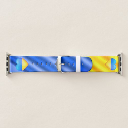 Ukraine Flag Apple Watch Band Hearts _ Freedom