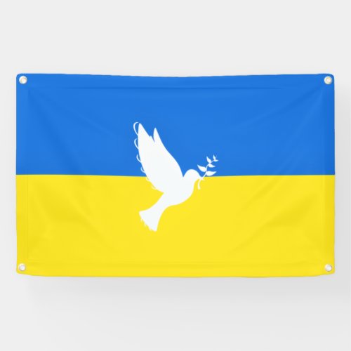 Ukraine Flag Banner Peace Dove Freedom