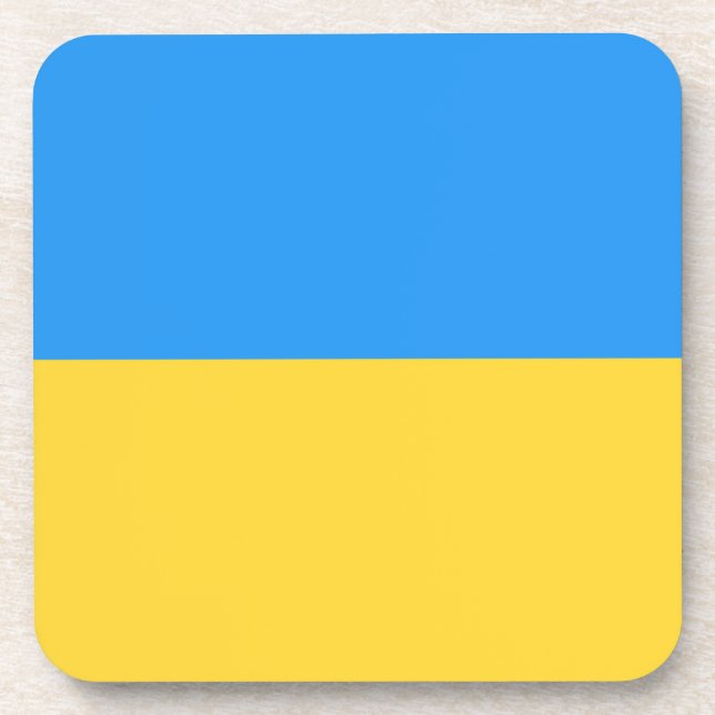 Ukraine flag beverage coaster (Front)