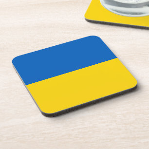 Ukraine flag beverage coaster