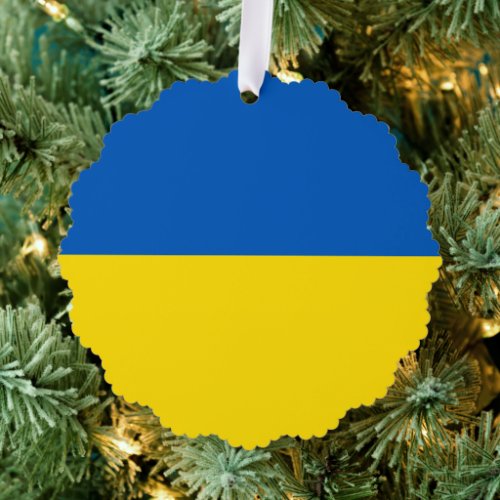 Ukraine flag blue and yellow cute ornament card