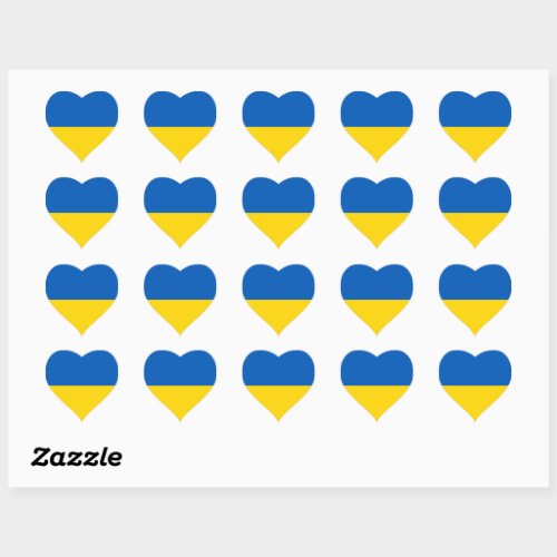 Ukraine Flag Blue and Yellow Heart Sticker