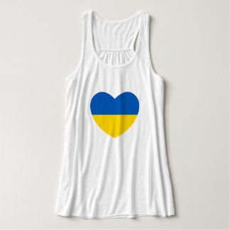 Ukraine Flag Blue and Yellow Heart Tank Top