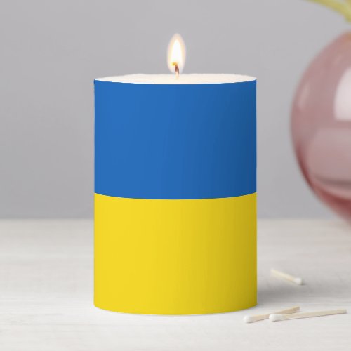 Ukraine flag blue and yellow  pillar candle