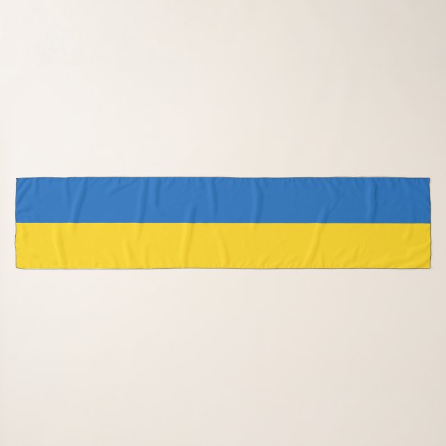 Ukraine Flag Blue Yellow Gold Ukrainian Patriotic Scarf (Front (Horizontal))
