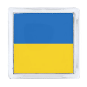 Ukraine Flag Blue Yellow Gold Ukrainian Patriotic Silver Finish Lapel Pin