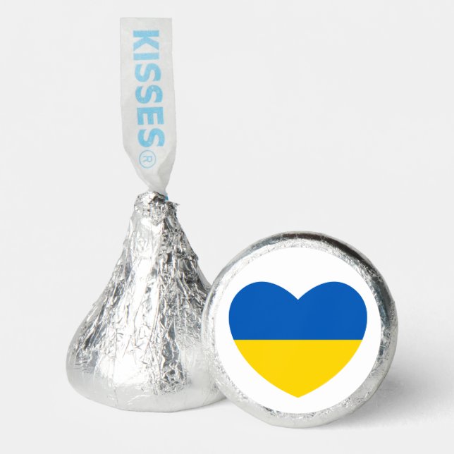 Ukraine Flag Blue Yellow Heart Hershey®'s Kisses® (Front)