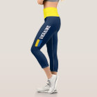 Ukraine flag blue yellow high waist Capri leggings