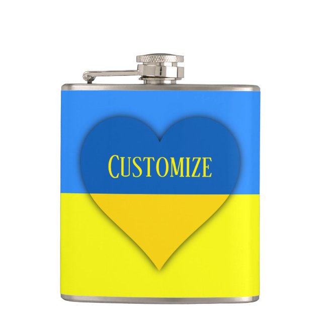 Ukraine Flag Blue Yellow Thunder_Cove  Flask (Front)