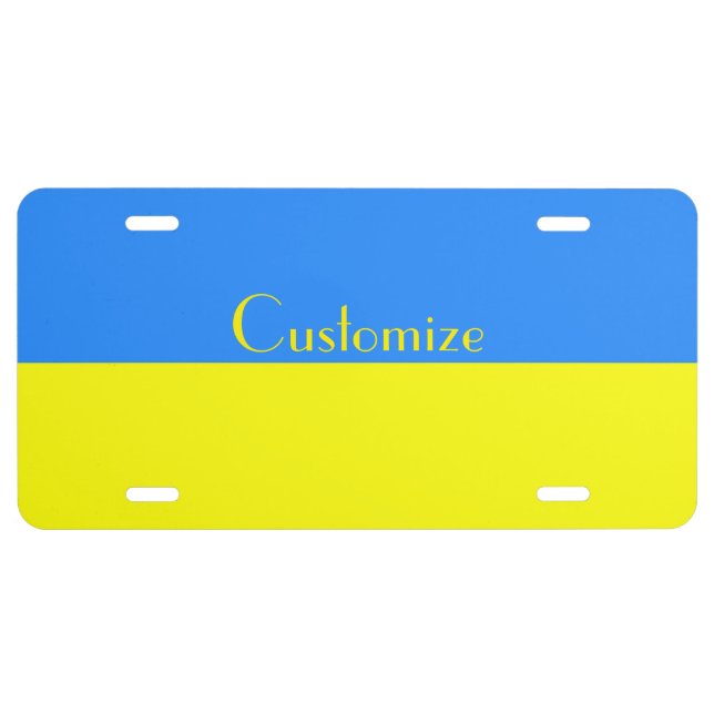 Ukraine Flag Blue Yellow Thunder_Cove  License Pla Plate (Front)