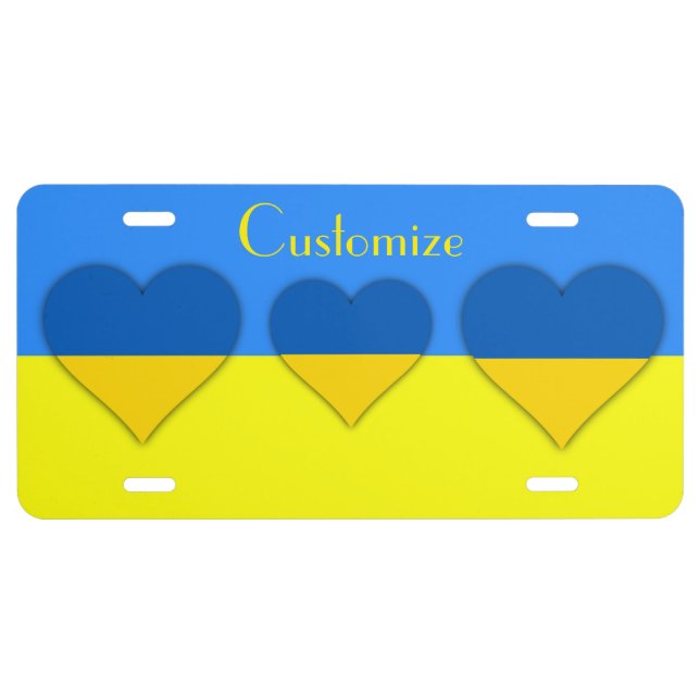 Ukraine Flag Blue Yellow Thunder_Cove  License Plate (Front)