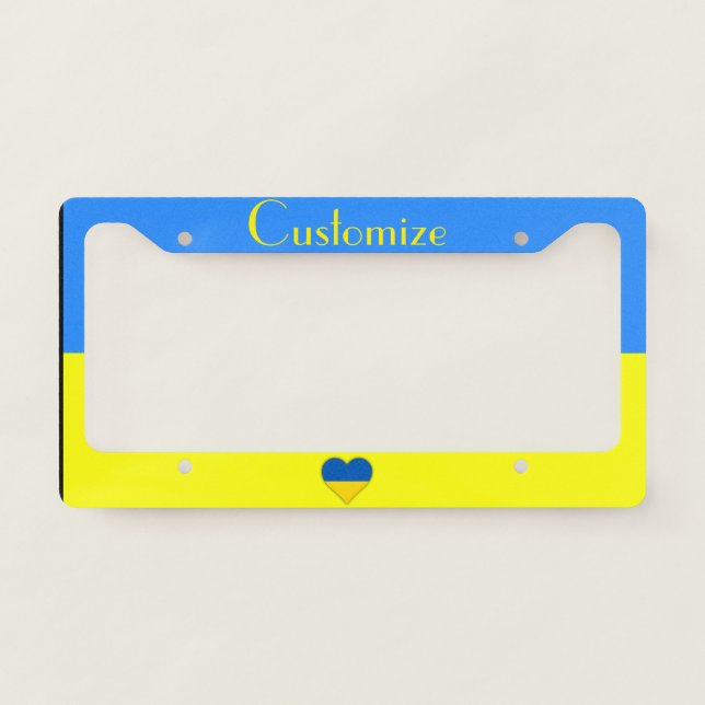 Ukraine Flag Blue Yellow Thunder_Cove License Plate Frame (Front)