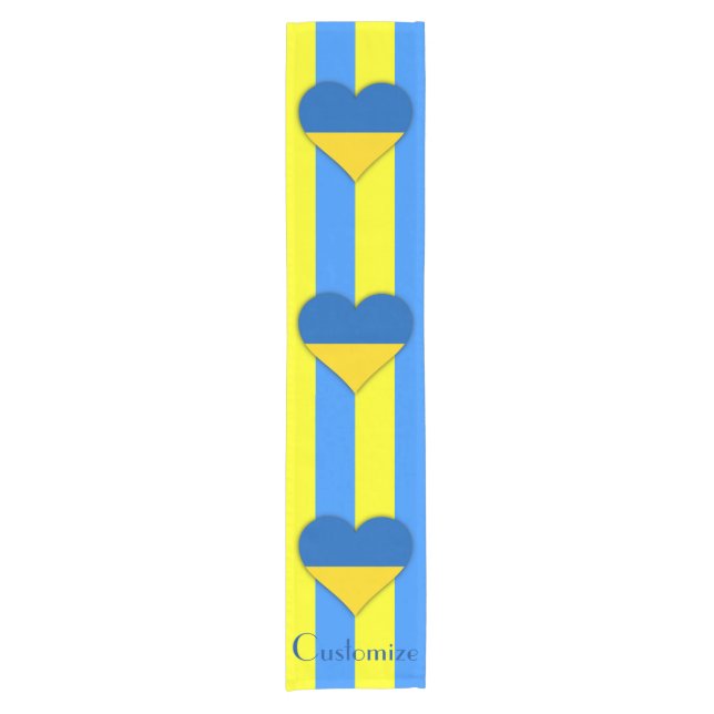 Ukraine Flag Blue Yellow Thunder_Cove Short Table Runner (Front)