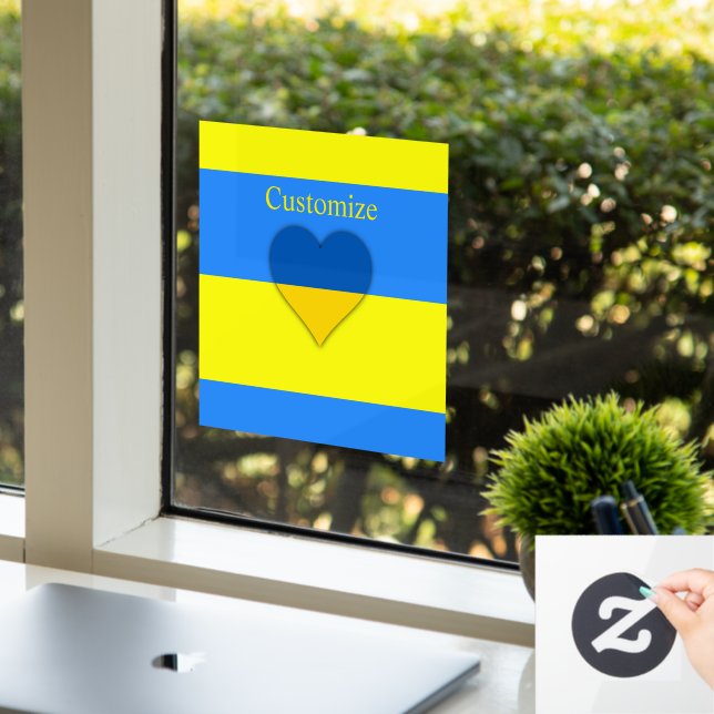 Ukraine Flag Blue Yellow Thunder_Cove  Window Cling (Office)
