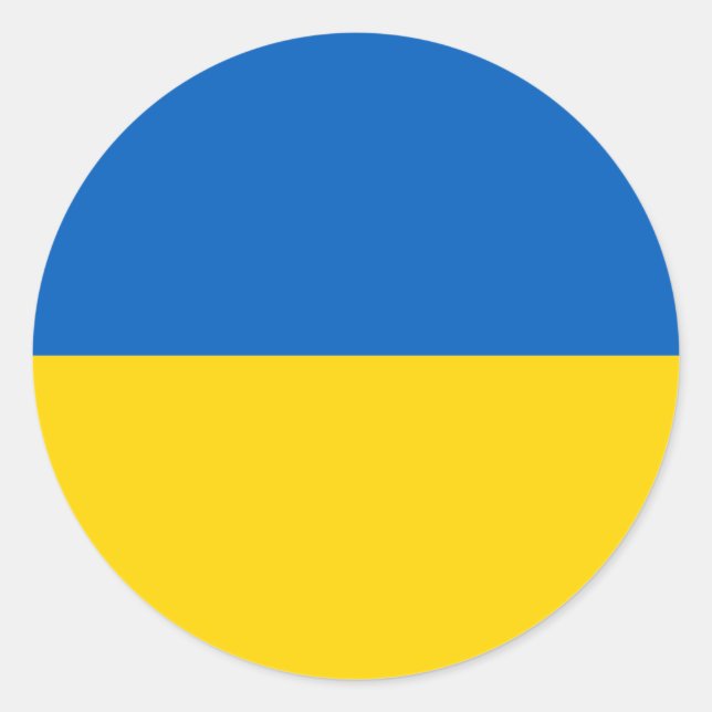 Ukraine Flag Blue Yellow Ukrainian Solidarity  Classic Round Sticker (Front)