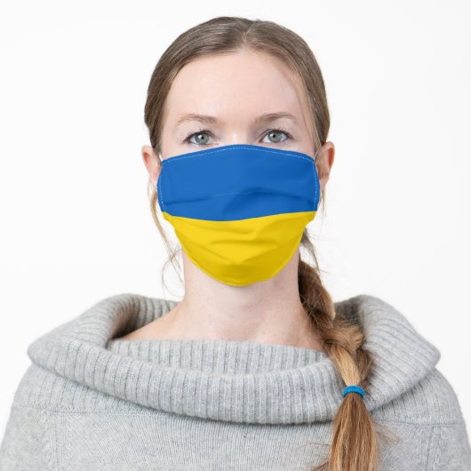 Ukraine Flag Blue Yellow Ukrainian Support Adult Cloth Face Mask (Worn)