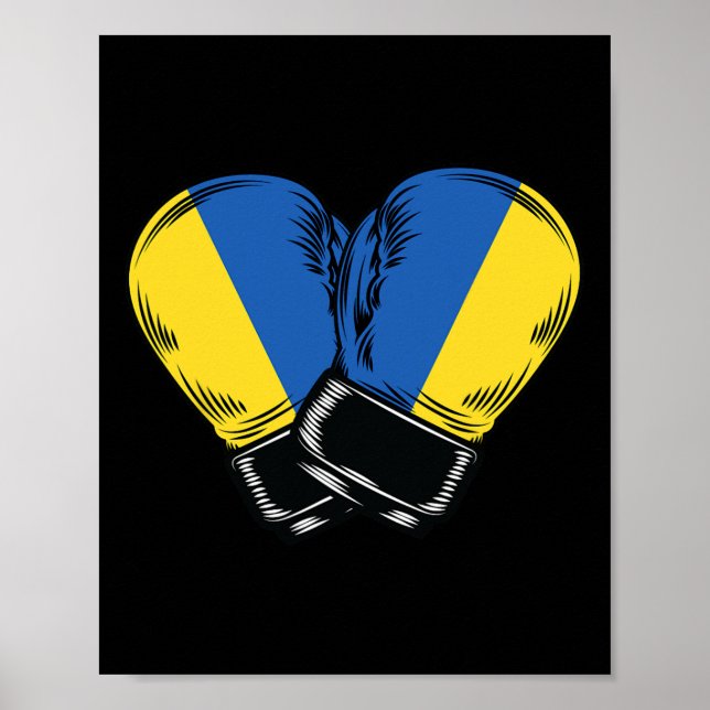 Ukraine Flag Boxing Boxer Ukrainian Flag  Poster (Front)