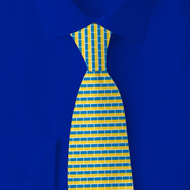 Ukraine Flag Brick Pattern Neck Tie (Creator Uploaded)
