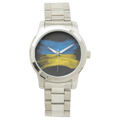 Ukraine flag brush stroke national flag watch