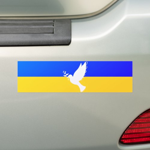Ukraine Flag Bumper Sticker Peace Dove _ Freedom