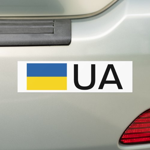 Ukraine flag bumper sticker with country code
