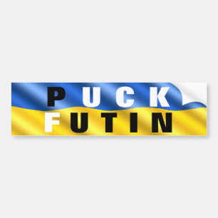 Ukraine Flag Bumper Stickers Puck Futin - Support
