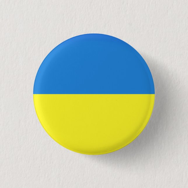 Ukraine Flag Button Freedom Support - Peace (Front)