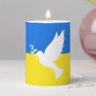 Ukraine Flag Candle Peace Dove - Freedom