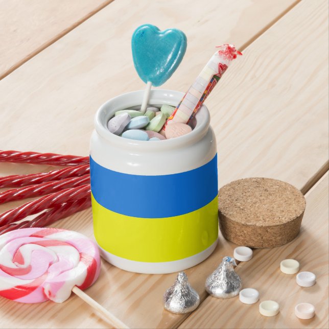 Ukraine Flag Candy Jar (In Situ)
