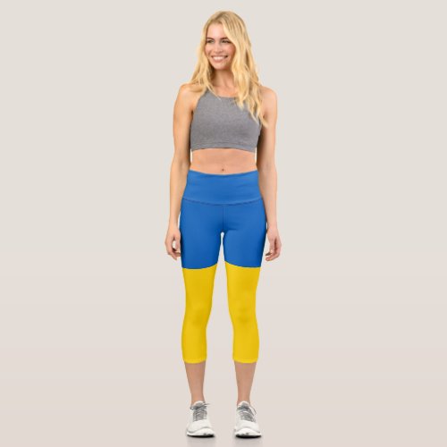 Ukraine flag capri leggings