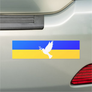 Ukraine Flag Car Magnet Dove of Peace - Freedom