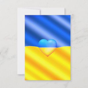 Ukraine Flag Card Heart - Freedom - Peace