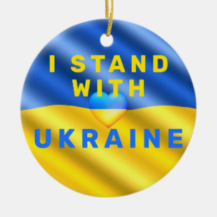 Ukraine Flag Christmas Ornament Freedom Peace