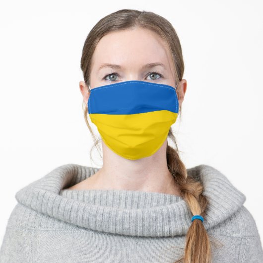 Ukraine Flag Cloth Face Mask (Worn)