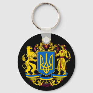 Ukraine flag Coat of arms tryzub National symbol Keychain