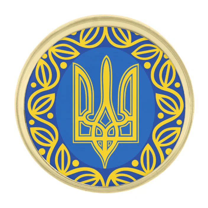 Ukrainian Blue-Yellow Flag Color Tryzub Trident Ukraine Hat 