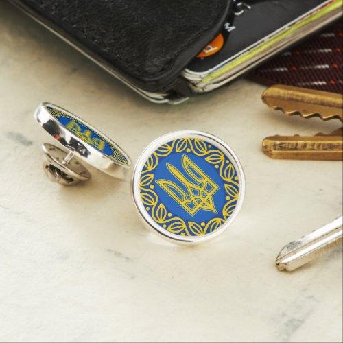 Ukraine Flag Coat of Arms Ukrainian Tryzub Lapel Pin