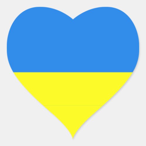 Ukraine flag colors heart sticker