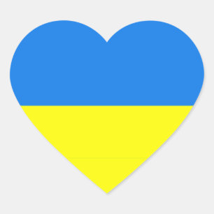 Ukraine flag colors heart sticker