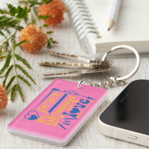 Ukraine Flag Colors Keychain Gift Peace Love