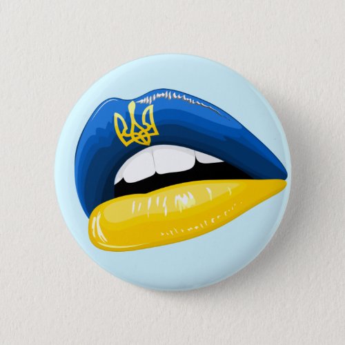 Ukraine Flag Colors Lipstick  Button