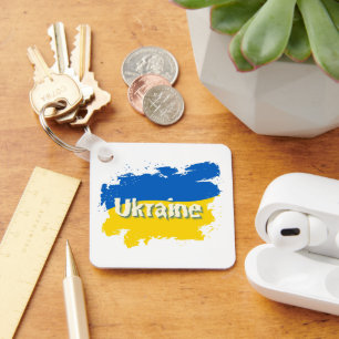 Ukraine Flag Colors Symbol Ukrainian Keychain