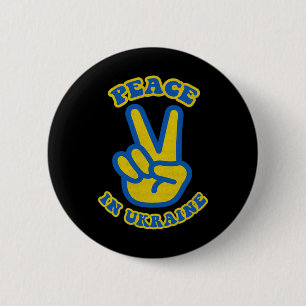 Ukraine Flag Colors Two Fingers Peace Sign Peace D Button