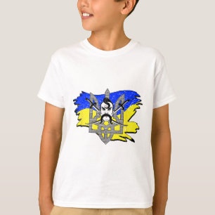 Ukraine Flag Cossack Warrior Ukrainian Tryzub Coss T-Shirt