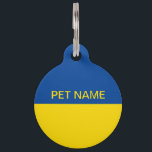 Ukraine flag custom pet tag for large dog or cat<br><div class="desc">Ukraine flag custom pet tag for large dog or small cat. Customizable label with personalized pet name and phone number. Simple way to retrieve your animal pet. Presents for new pet owner,  dog walker,  pet rescue service etc. Blue yellow Ukrainian flag.</div>
