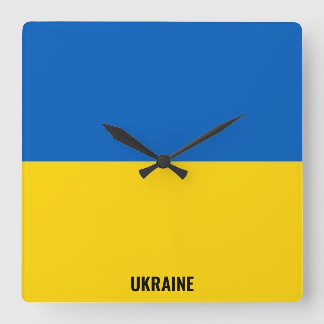 Ukraine Flag Dazzling Patriotic Square Wall Clock (Front)
