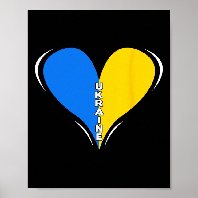 Ukraine Flag Design - Heart 1  Poster (Front)