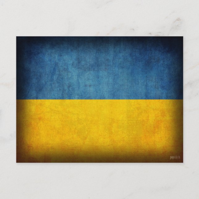 Ukraine Flag Distressed Postcards (Front)