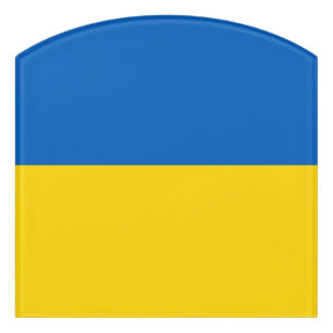 Ukraine flag door sign