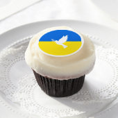 Ukraine Flag Edible Frosting Rounds Peace Dove (Cupcake)